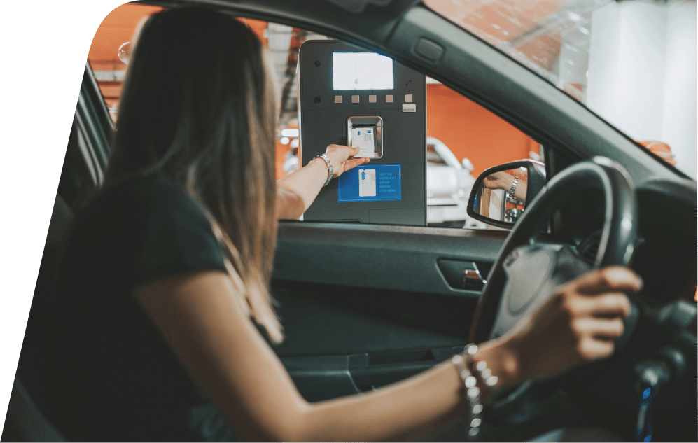 a person taking a selfie in a car