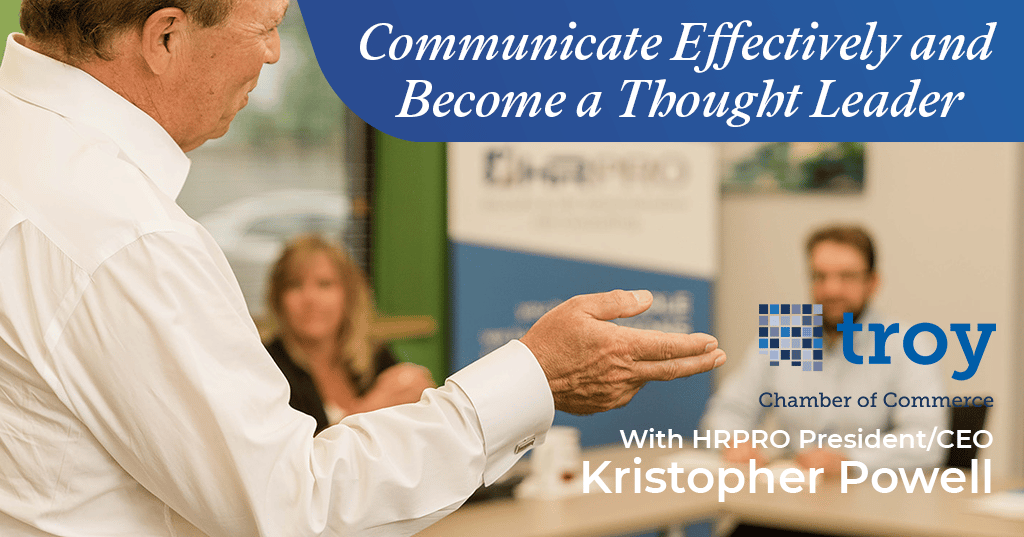 A slide for "Communicate Effectively and Become a Thought Leader"