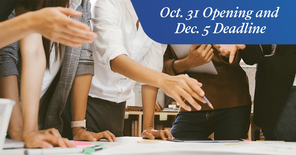 Oct. 31 Opening and Dec. 5 Deadline banner